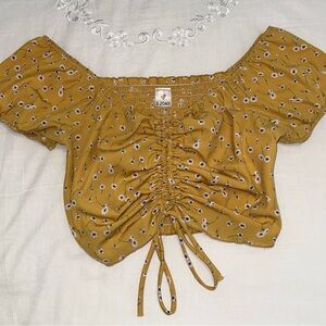 Size medium yellow floral crop top
